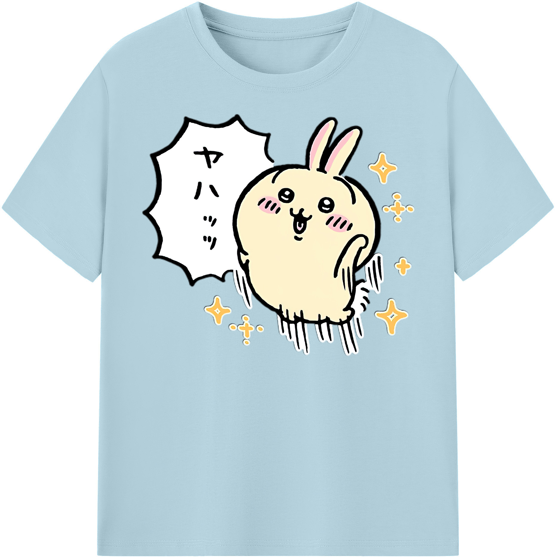 （画像用） ちいかわ うさぎ Chii-kawa usagi 綿100％半袖Tシャツ（フロントプリント）